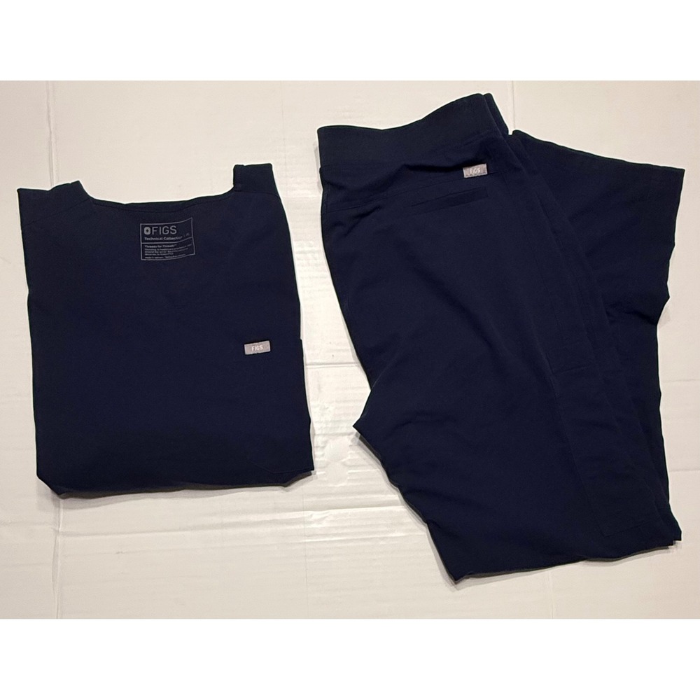 FIGS Mens Navy Blue Scrub Set XLTop T2001 XL Cargo Pants Technical Collection